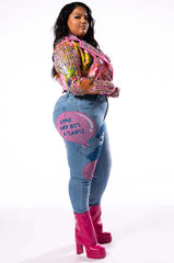 PLUS SPRING FEVER FLORAL MOTO JACKET