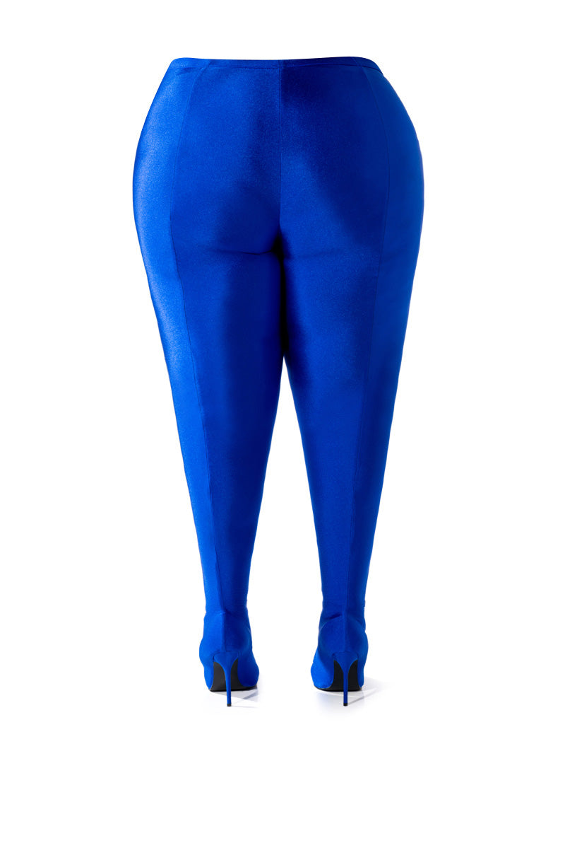 AZALEA WANG TAYTAY PLUS SIZE STILETTO BOOT PANT IN BLUE STRETCH