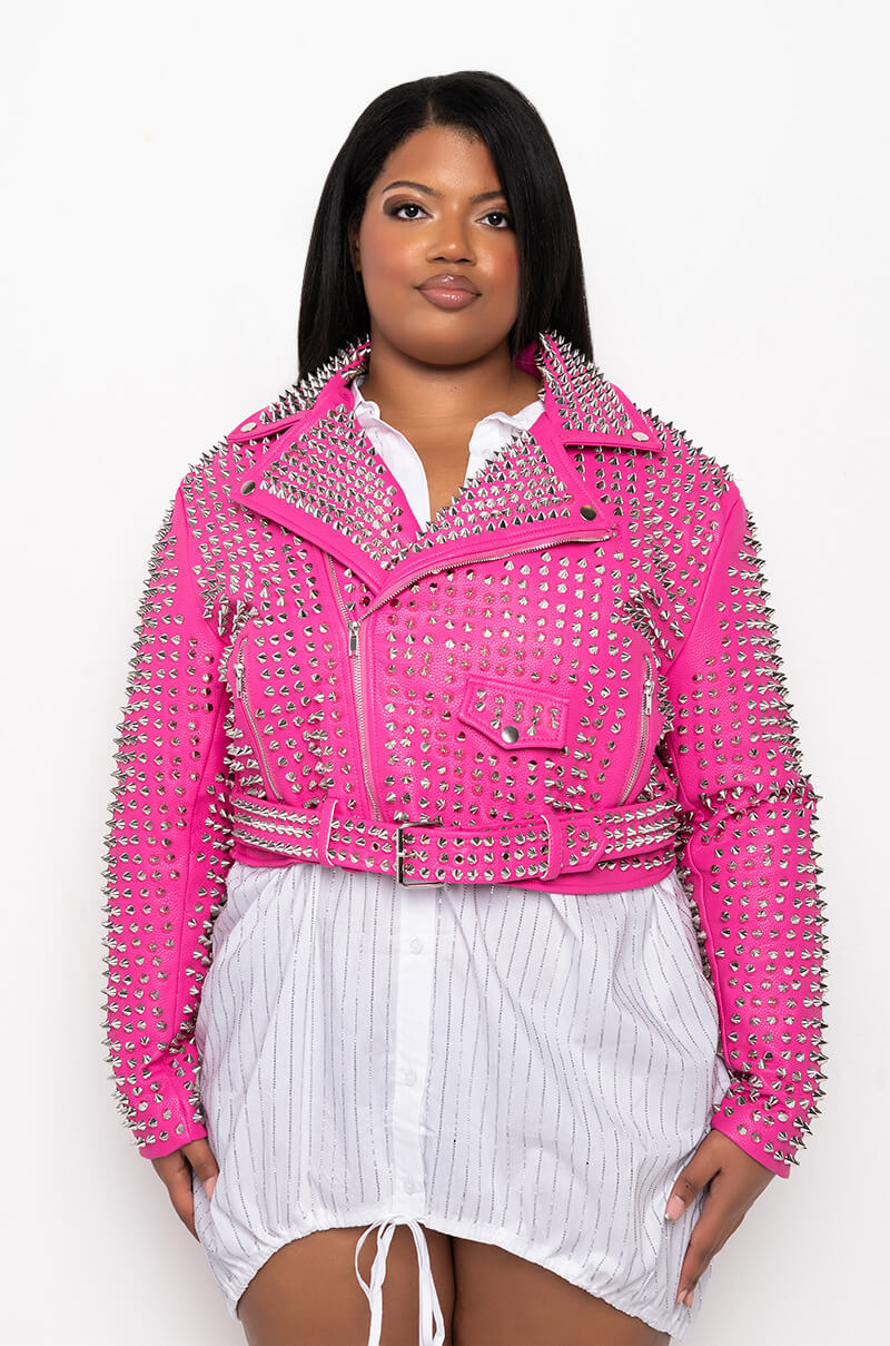 PLUS THE GAZETTE 3000 STUD PARTY ROCK MOTO JACKET
