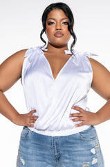 PLUS LELANI BOW DETAIL SLEEVELESS BLOUSE