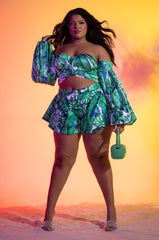 PLUS CAYMAN DREAM SATIN BLOUSE