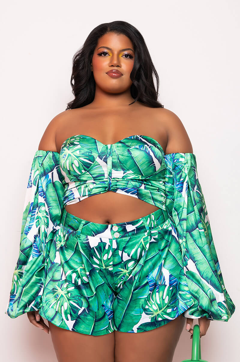 PLUS CAYMAN DREAM SATIN BLOUSE