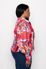PLUS C'EST LA VIE PRINTED BLOUSE