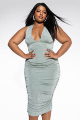 PLUS CLASS ACT SLINKY MIDI DRESS