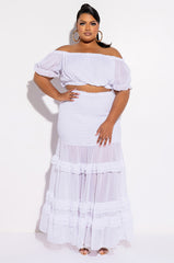 PLUS DELILAH OFF THE SHOULDER CROP TOP