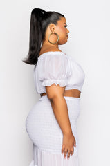 PLUS DELILAH OFF THE SHOULDER CROP TOP
