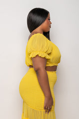 PLUS DELILAH OFF THE SHOULDER CROP TOP