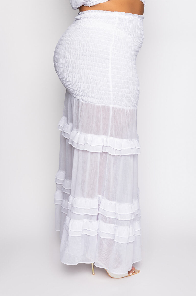 PLUS DELILAH SMOCKED MAXI SKIRT