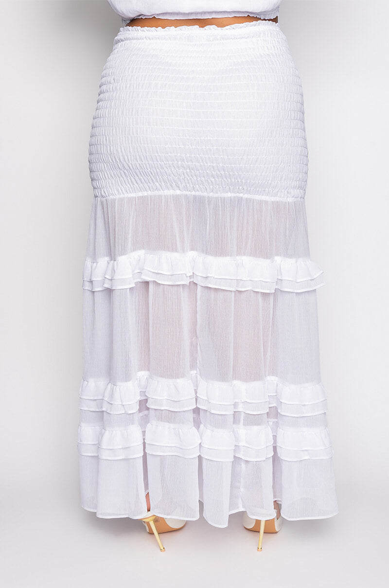 PLUS DELILAH SMOCKED MAXI SKIRT
