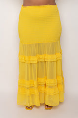 PLUS DELILAH SMOCKED MAXI SKIRT