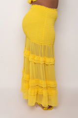 PLUS DELILAH SMOCKED MAXI SKIRT