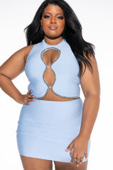 PLUS DRESS ME UP BANDAGE RHINESTONE TOP