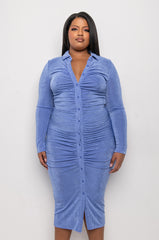 PLUS GRAM READY SLINKY MIDI DRESS