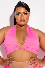 PLUS IN MY OWN LANE HALTER CROP TOP