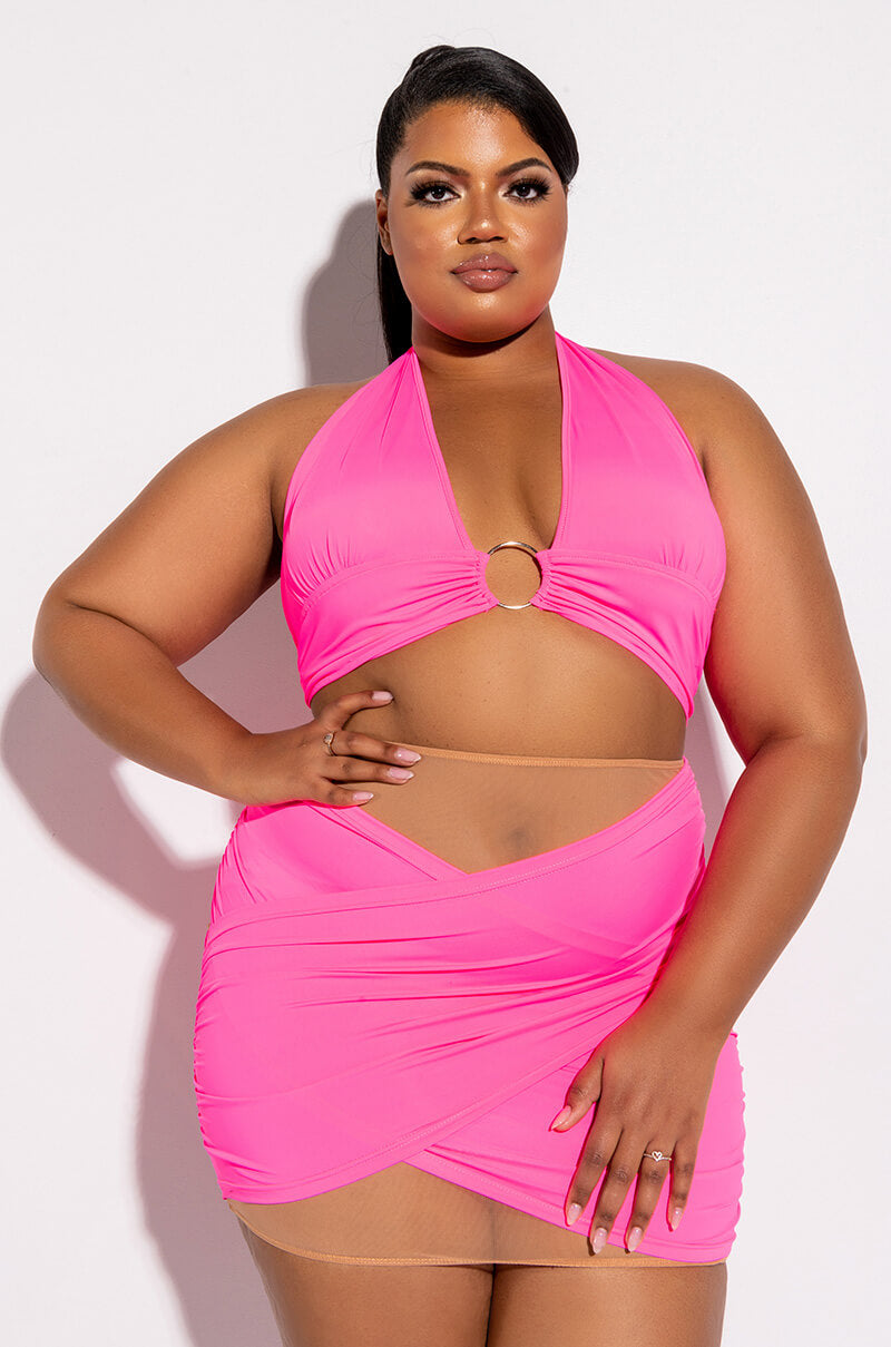 PLUS IN MY OWN LANE HALTER CROP TOP
