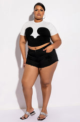 PLUS DAPHNE COLORBLOCK CREW NECK TSHIRT