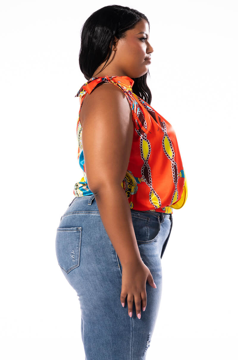 PLUS LELANI BOW DETAIL SLEEVELESS BLOUSE