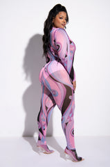 PLUS BIA LONG SLEEVE MOCK NECK MESH BODYSUIT