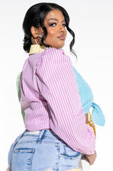 PLUS ON YOUR RADAR PUFF SLEEVE COLORBLOCK BODYSUIT