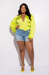 PLUS OPPOSITE DIRECTION HIGH WAISTED DENIM SHORTS