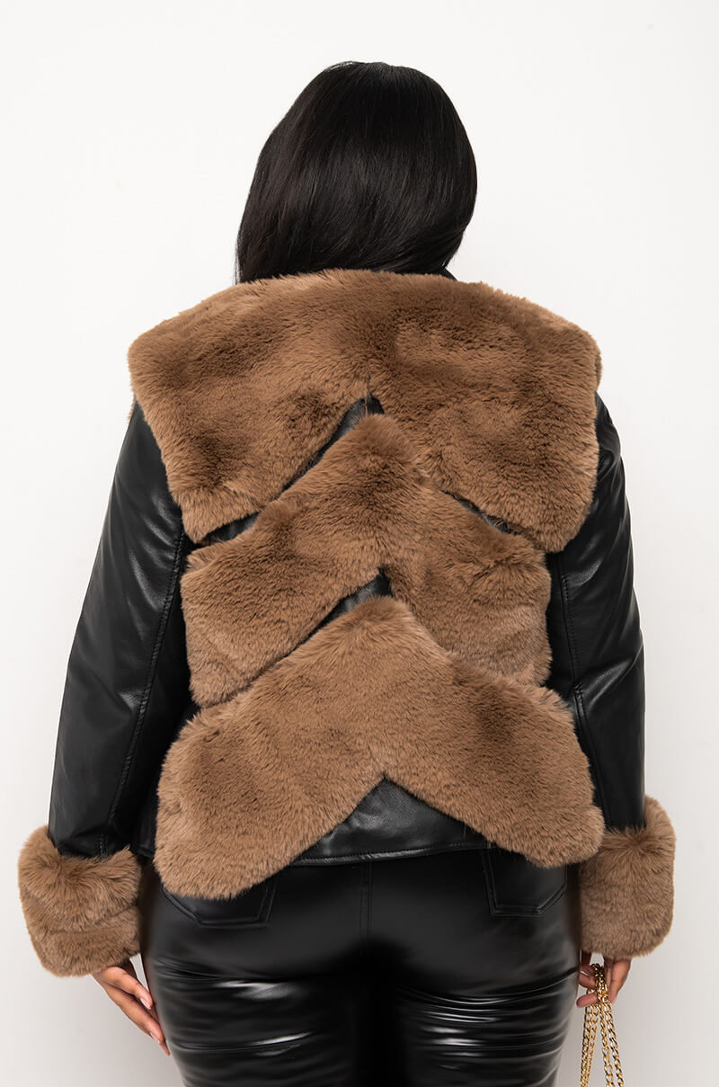 PLUS ORION LOLLI FUR MOTO JACKET