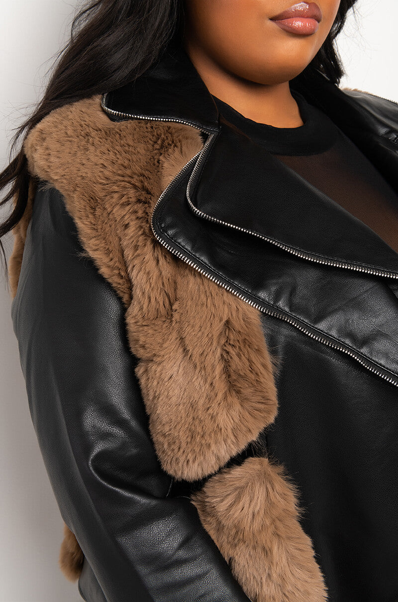PLUS ORION LOLLI FUR MOTO JACKET