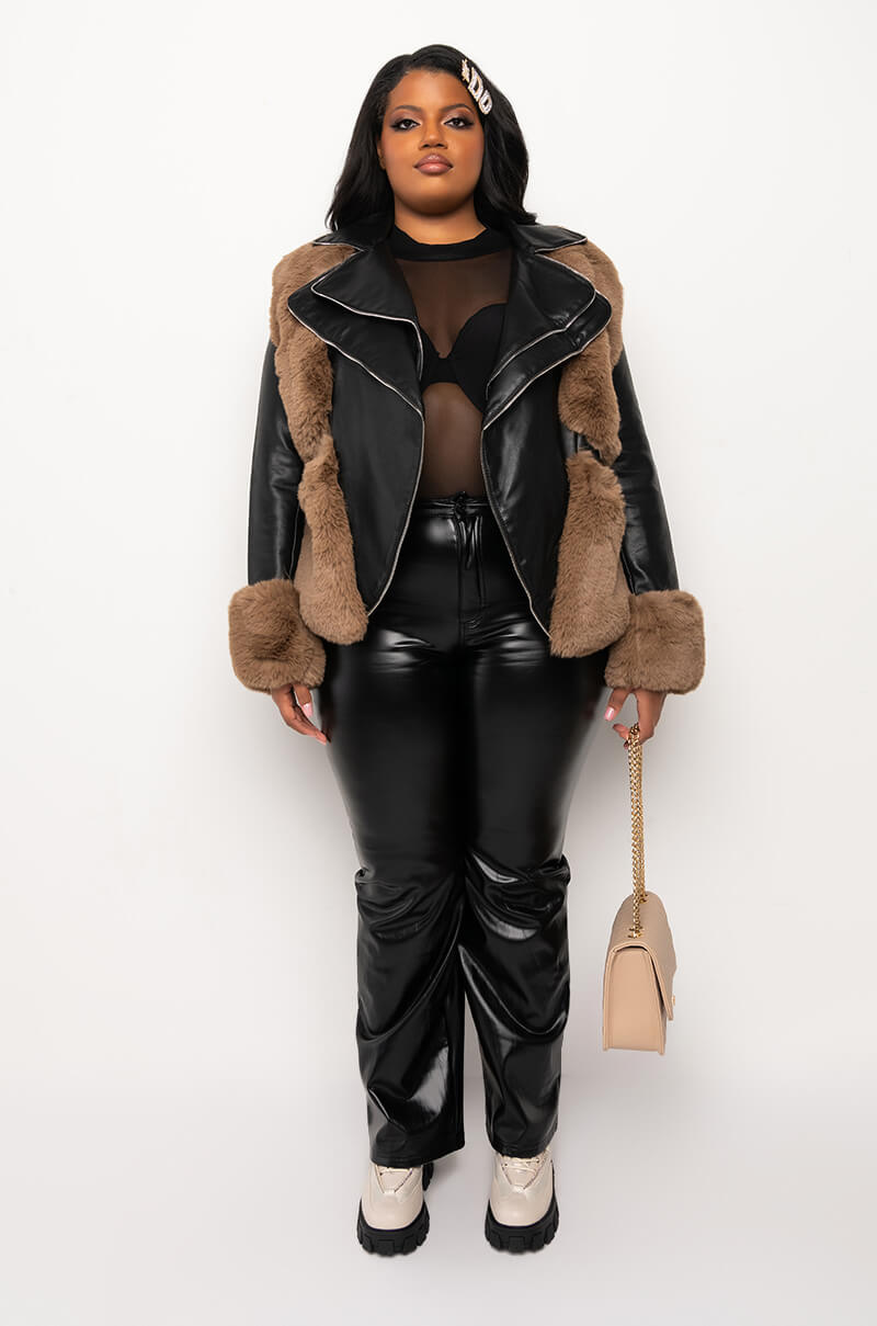 PLUS ORION LOLLI FUR MOTO JACKET