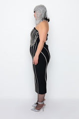 PLUS PARADISE FOUND MIDI DRESS WITH RHINESTONES