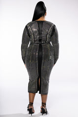PLUS PART TIME LOVER FULL BEADED BANDAGE DRESS
