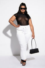 PLUS SO FIERCE SHORT SLEEVE MOCK NECK BODYSUIT