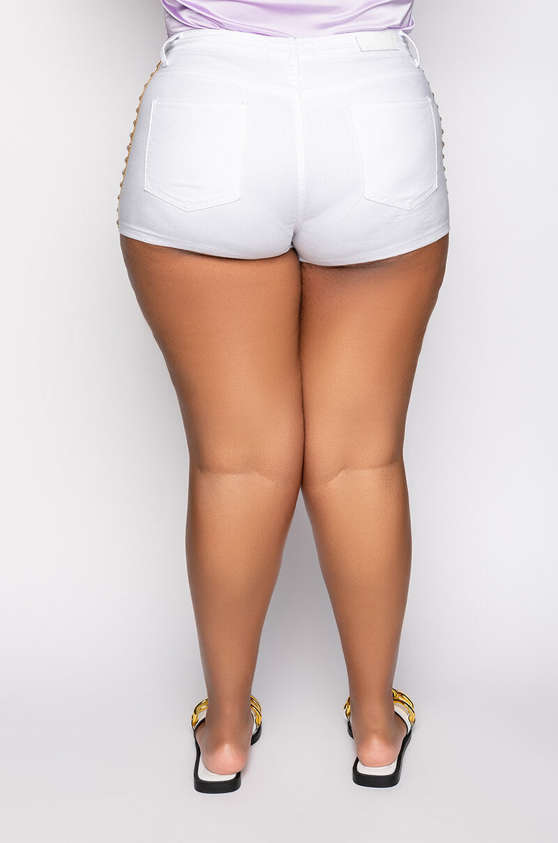PLUS SUNSET BLVD DENIM SHORTS