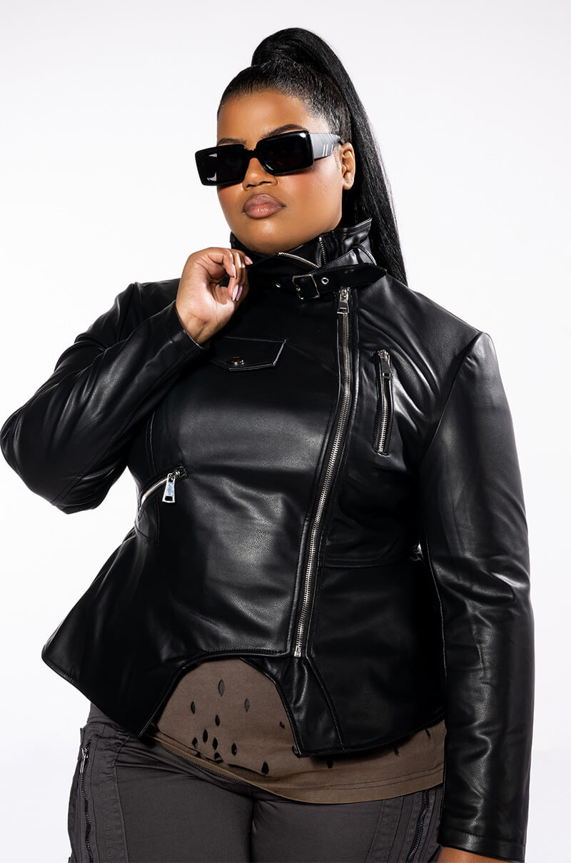 PLUS WALK THIS WAY PU MOTO JACKET