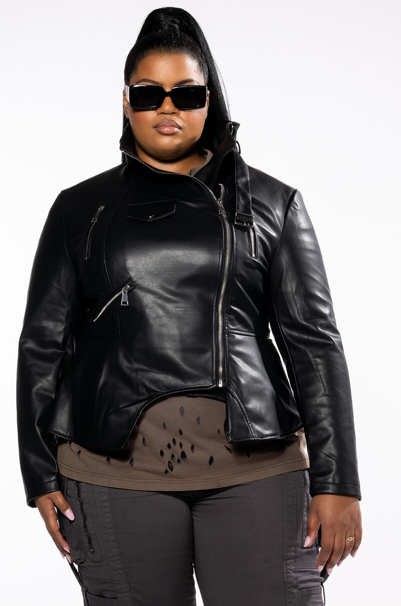 PLUS WALK THIS WAY PU MOTO JACKET