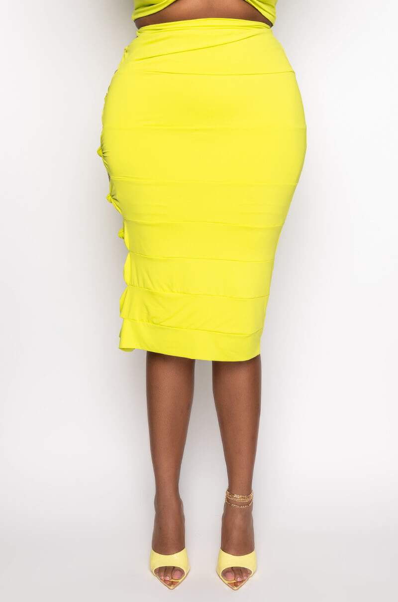 PLUS WORST BEHAVIOR CUTOUT MIDI SKIRT
