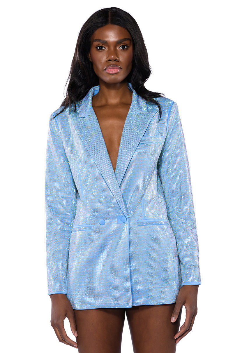 POP STAR SHINE BRIGHT RHINESTONE BLAZER