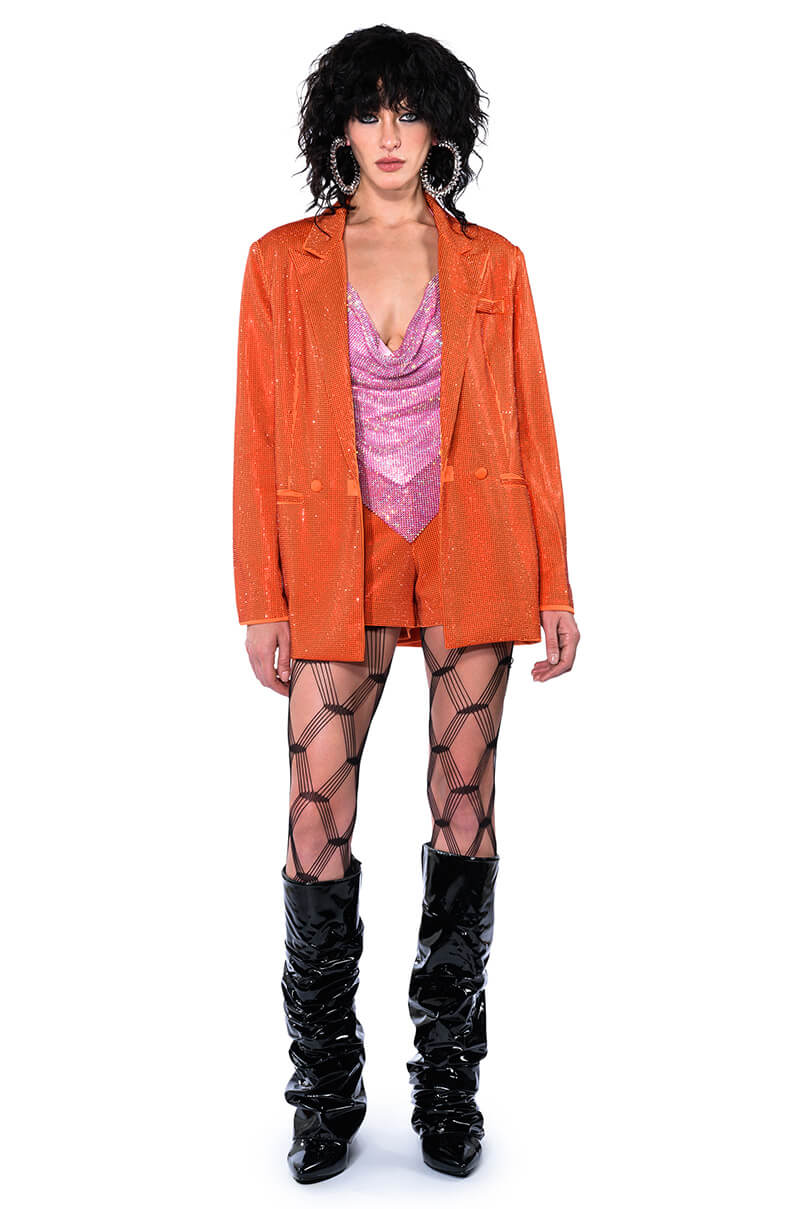 POP STAR SHINE BRIGHT RHINESTONE BLAZER