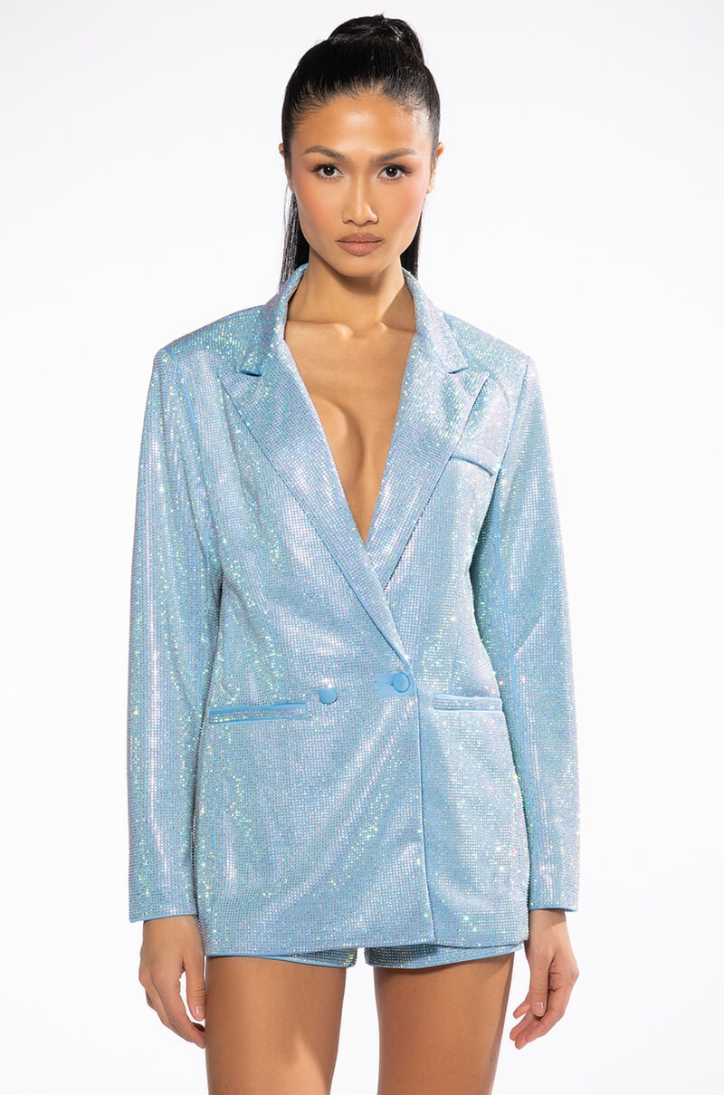POP STAR SHINE BRIGHT RHINESTONE BLAZER