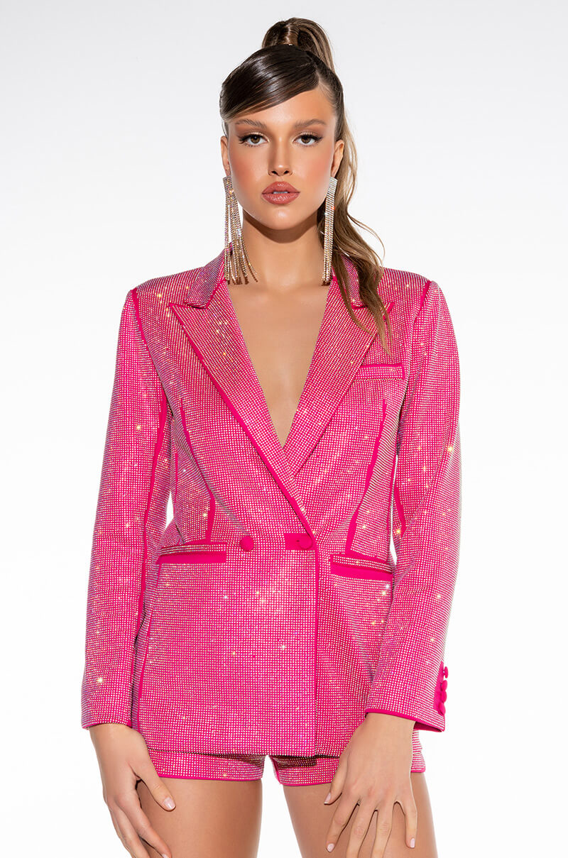 DUA SHINE BRIGHT RHINESTONE BLAZER