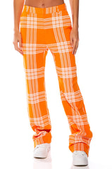 POPSICLE BRIGHT PLAID STRAIGHT LEG TROUSER