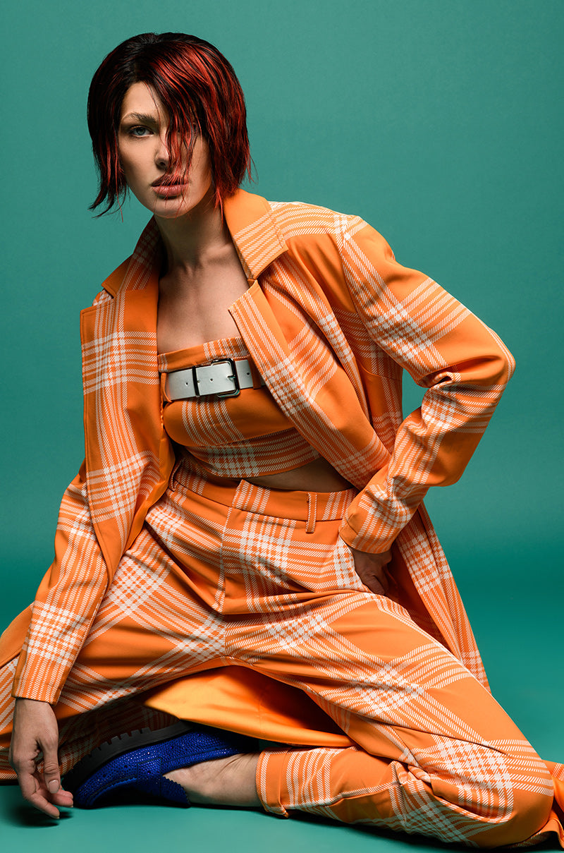 POPSICLE BRIGHT PLAID STRAIGHT LEG TROUSER