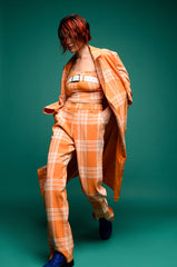 POPSICLE BRIGHT PLAID TRENCH COAT