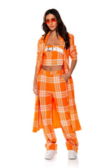 POPSICLE BRIGHT PLAID TRENCH COAT