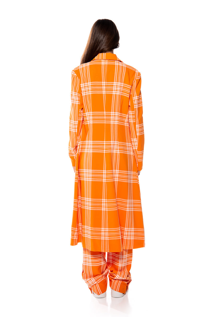 POPSICLE BRIGHT PLAID TRENCH COAT