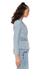DENIM DENIM FITTED BLAZER