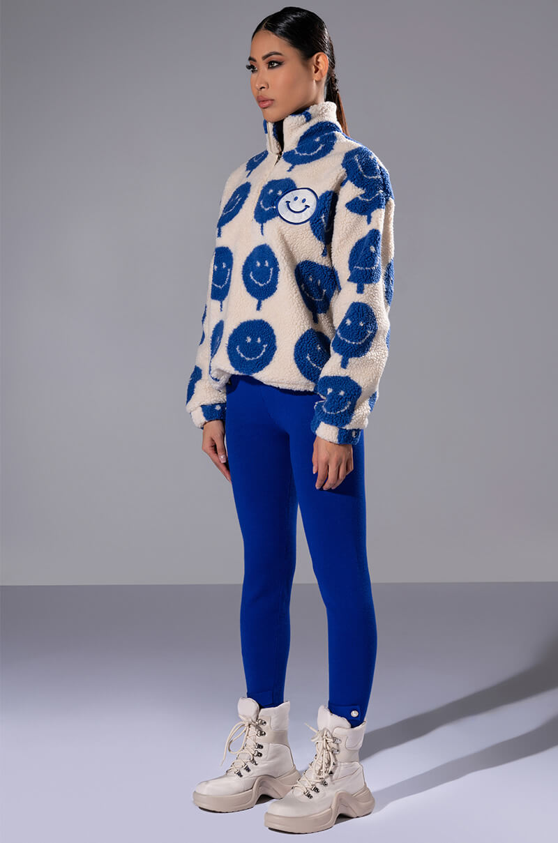 POSITIVE VIBES HAPPY FACE ZIP UP SWEATSHIRT
