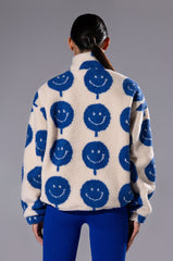 POSITIVE VIBES HAPPY FACE ZIP UP SWEATSHIRT