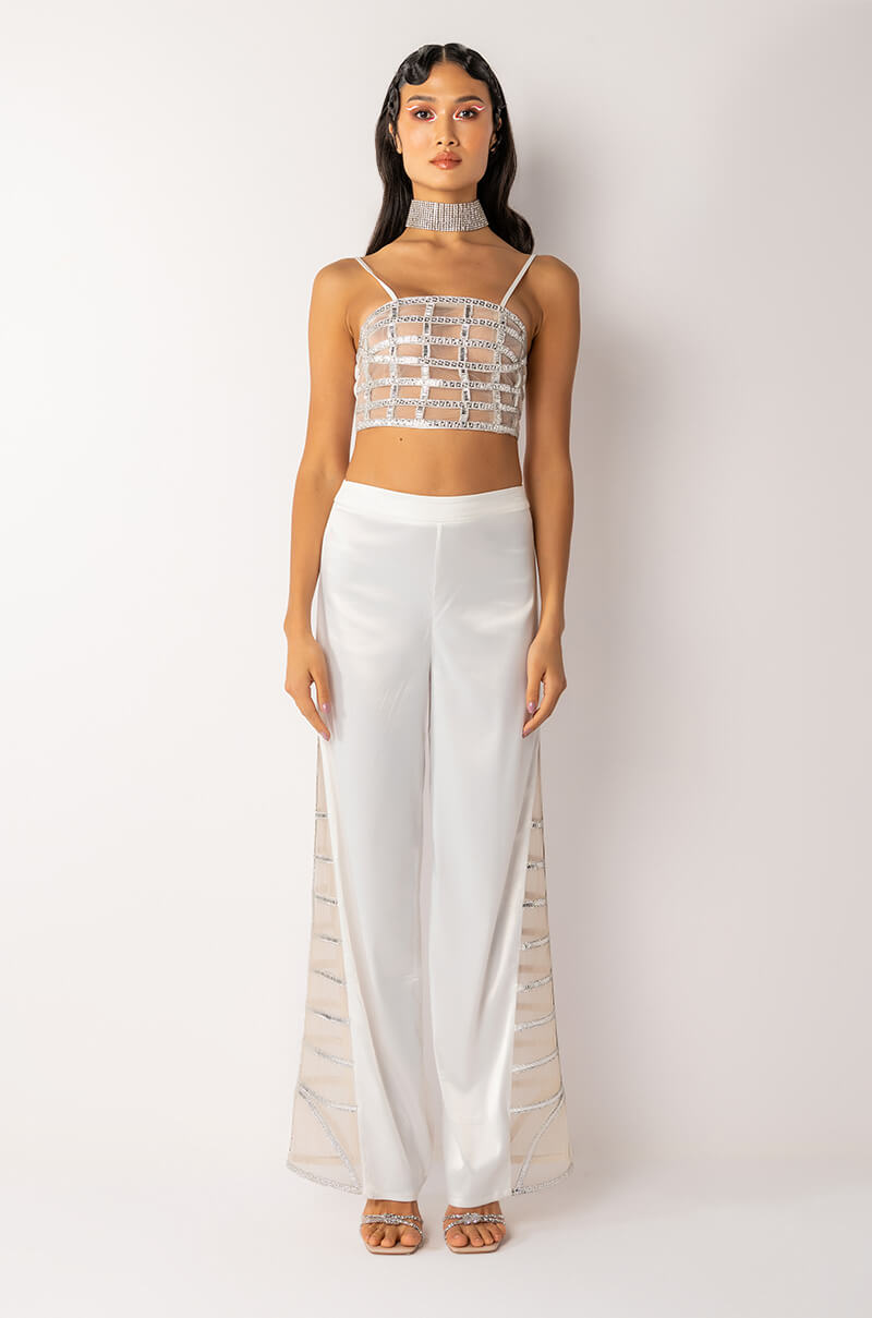 PREMIER RHINESTONE MESH PANEL BUSTIER