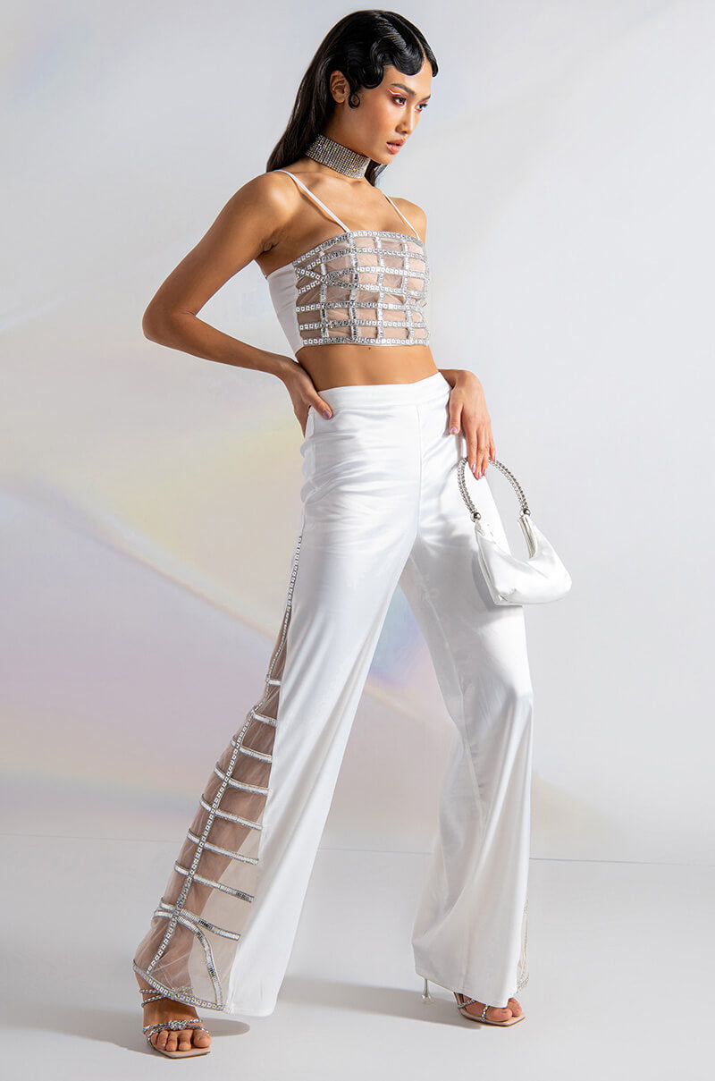 PREMIER RHINESTONE MESH PANEL BUSTIER