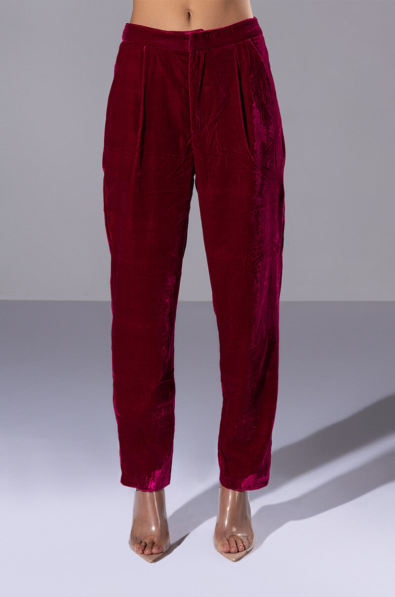 PRETTY IN VELVET WIDE LEG TROUSER