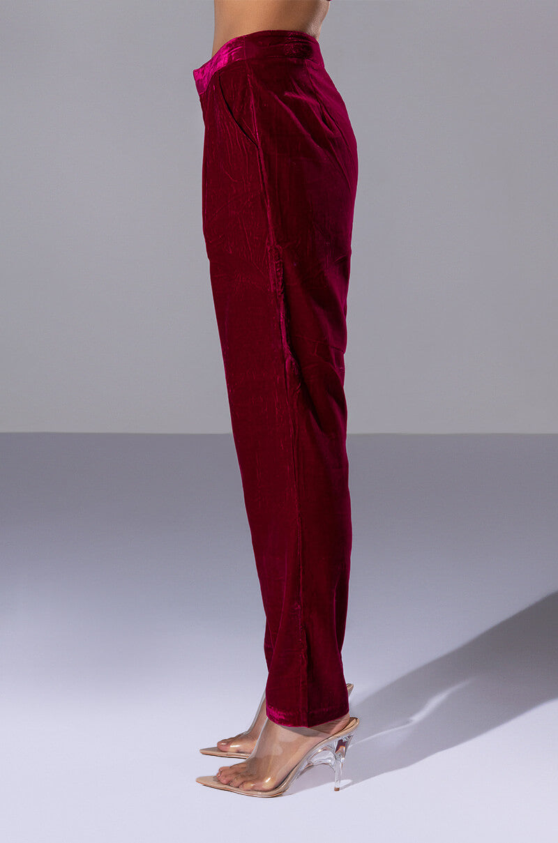PRETTY IN VELVET WIDE LEG TROUSER